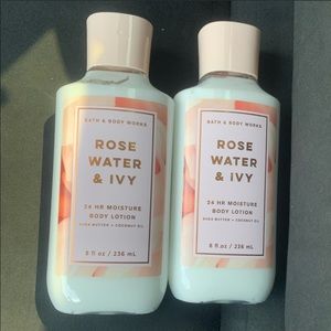 Bath and body works rose water and Ivy 2 large new